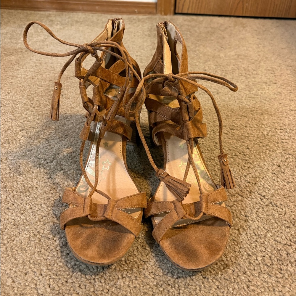 Brash Payless Lace Up Bohemian Style Heels - Picture 2 of 5
